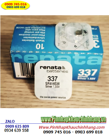 Pin 317 _Pin SR416SW, Pin Renata 337 SR416SW silver oxide 1.55V _Xuất xứ Thụy Sỹ _Vỉ 1viên